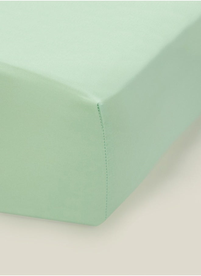 American Linen King Plain Fitted Sheet with 2 Pillow Case 200 x 200 Cm Mint Green  - Image 2