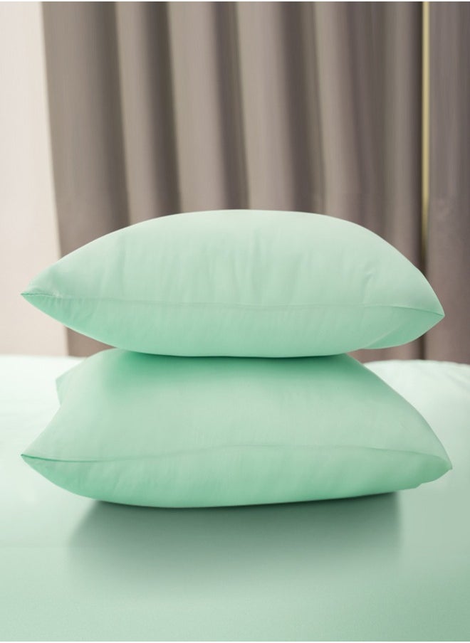 American Linen King Plain Fitted Sheet with 2 Pillow Case 200 x 200 Cm Mint Green  - Image 4