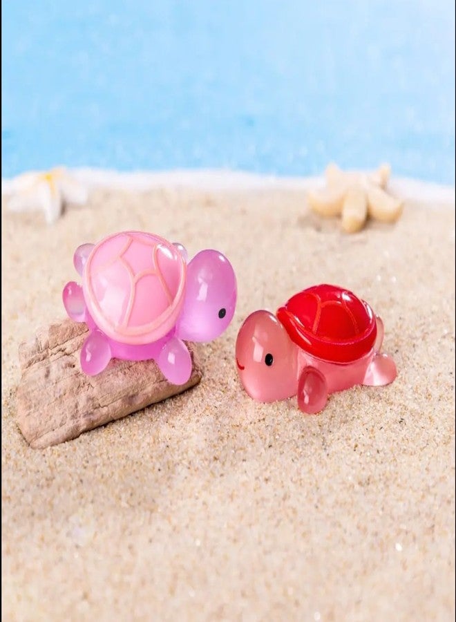 VRB Dec 1 Set Miniature Showpiece Set for Home Decor,Car Dashboard,Valentine,Living Room,Gifts Figurines,Cake Decoration Items,Figurines for Home Decor. ((10 Pcs Glowing Turtle Miniature)) - Image 3