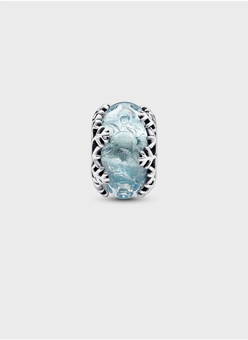 PANDORA Winter Blue Snowflake Murano Charm