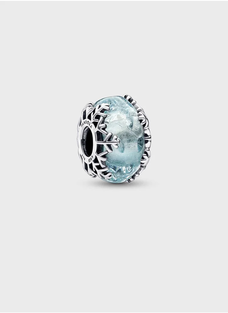 PANDORA Winter Blue Snowflake Murano Charm
