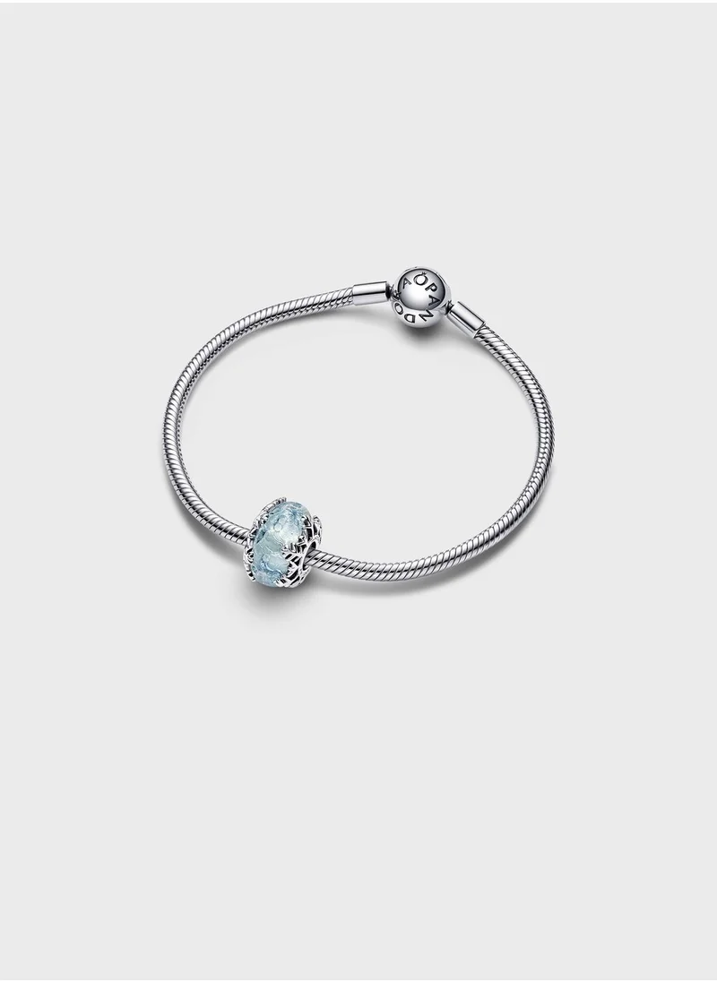 PANDORA Winter Blue Snowflake Murano Charm