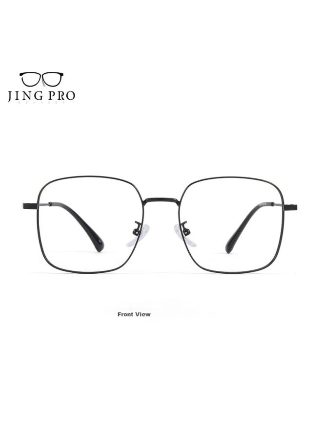 Mirror State Jingbang Men's Ultra-light Women's Large Face Slimming Square Frame Blue Light Blocking Gl With Prescription Black Plain Gl Blue Light Blocking - Image 4