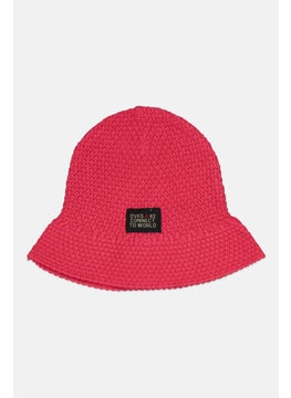 Overkids Toddlers Girl Knitted Beanie Hat, Pink  - Image 1