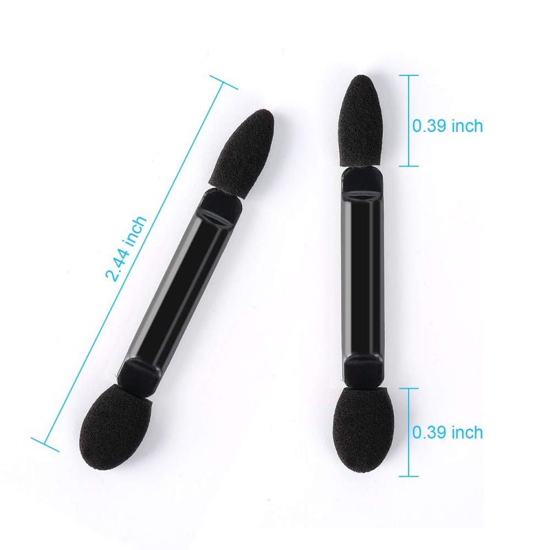 TygoMall Professional Double Head Eyeshadow Brushes Cosmetic Tool 50 Pcs Disposable Dual Sides Eyeshadow Sponge Brushes Makeup Applicator, (Size: 2.44 inch, Color: Black) - Image 2