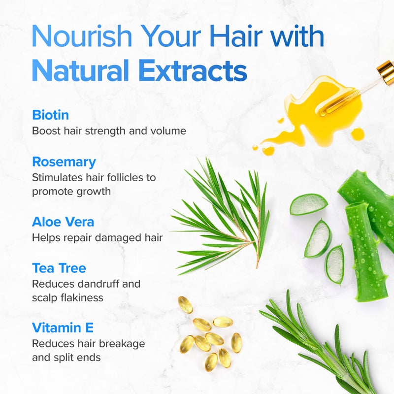 DermaChange Biotin Shampoo and Conditioner Set - Hair Growth Shampoo and Conditioner for Men & Women - Shampoo Conditioner for Dry, Damage & thinning hair with Tea Tree, Manuka Honey & Rosemary 16oz - Image 3