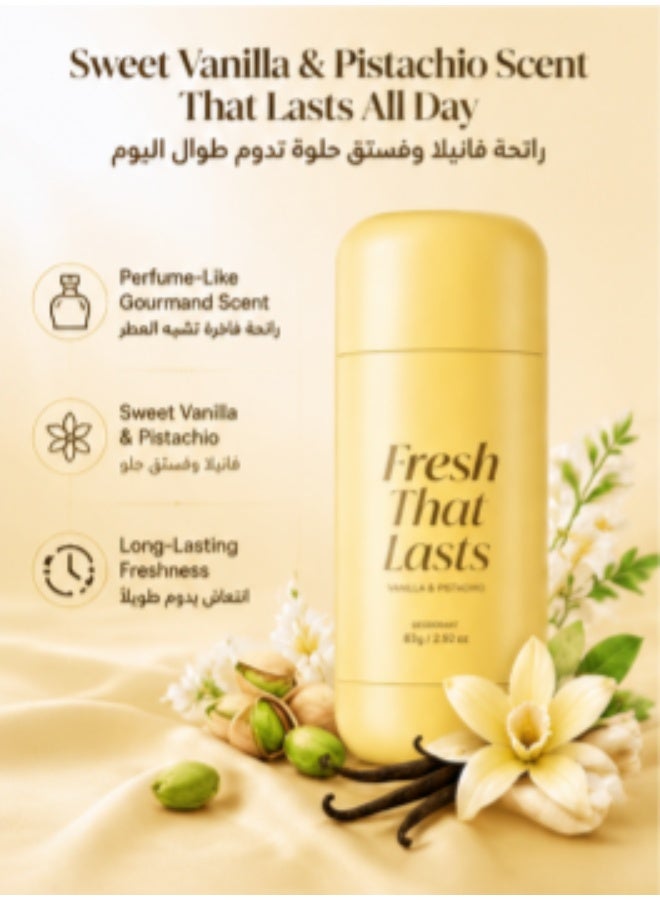 Kojic Acid & Turmeric Aluminum-Free Deodorant | Vanilla & Pistachio Perfumed Stick, All-Day Odor Protection for Women & Men | Underarm Brightening Care | No White Marks, 2.92 oz - Image 5