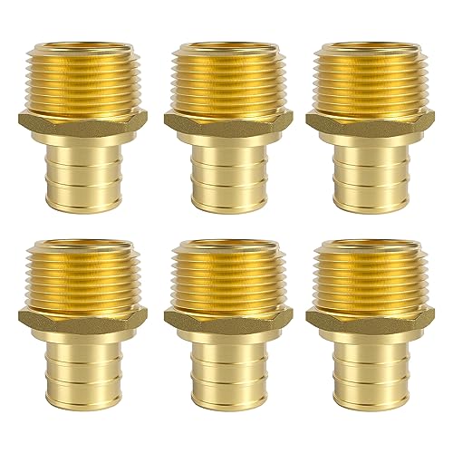 SUNGATOR 6-Pack 3/4" PEX Male Adapter, No Lead Brass, UPC Certified - Image 1