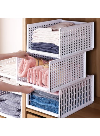 Wardrobe Storage Layered Wardrobe Partition Cabinet Layered Rack Clothes Organizer Shelf Basket Drawer-type Storage Box Desktop-Color:Short Style  Depth 46.5 Width 34, Height 13.3 - pzsku/Z223FE7428FFCB1D67307Z/45/_/1741853873/cc5aeefe-3c01-4a63-ab22-ac952e545502