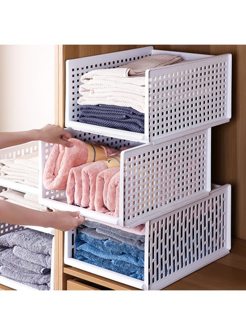 Wardrobe Storage Layered Wardrobe Partition Cabinet Layered Rack Clothes Organizer Shelf Basket Drawer-type Storage Box Desktop-Color:Short Style  Depth 46.5 Width 34, Height 13.3