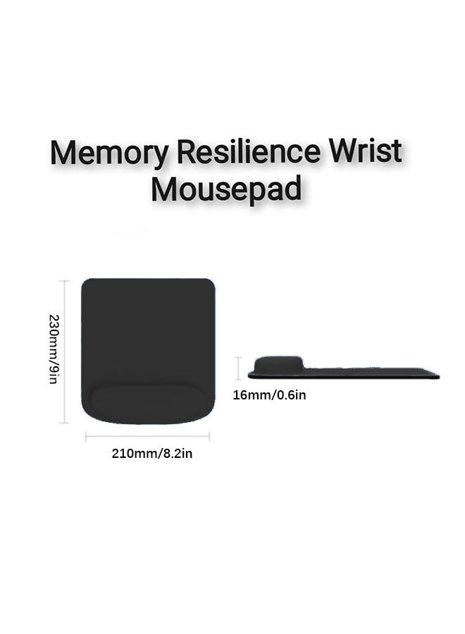 Ergonomic Mouse Pad Wrist Support, Comfortable Mouse Pad Wrist Rest, Relieve Wrist Pain Gel Mouse pad, Non-Slip Rubber Base Mousepad for Laptop (Black） - Image 2