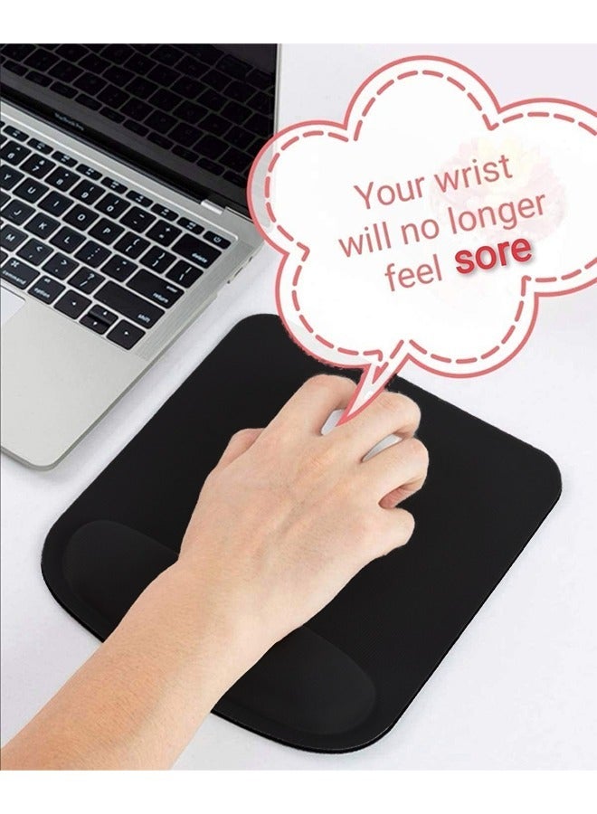 Ergonomic Mouse Pad Wrist Support, Comfortable Mouse Pad Wrist Rest, Relieve Wrist Pain Gel Mouse pad, Non-Slip Rubber Base Mousepad for Laptop (Black） - Image 4