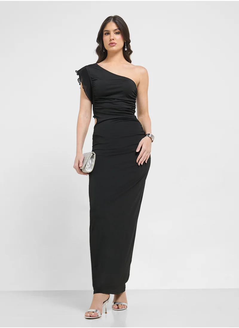 ايلا One Shoulder Ruffled Dress