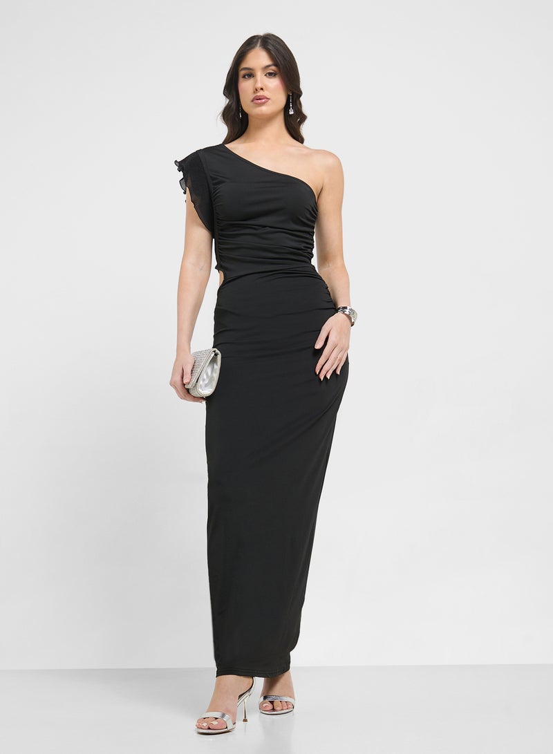 ايلا فستان كتف واحد مكشكش - Image 1