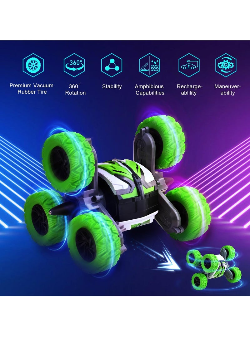 Excefore 2024 Upgraded RC Car Toys Waterproof Tri Wheeler 360 Degree Spin Stunt Double Sided Driving Rechargeable Remote Control Toys for Boys Girls Age 3-14 2.4Ghz Outdoor Toys Car for Kids Birthday Gifts  - Image 2
