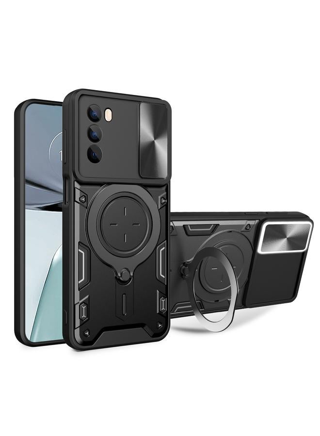 erorex Case For Motorola Moto G62 CD Texture Sliding Camshield Magnetic Holder Phone Case - Image 1