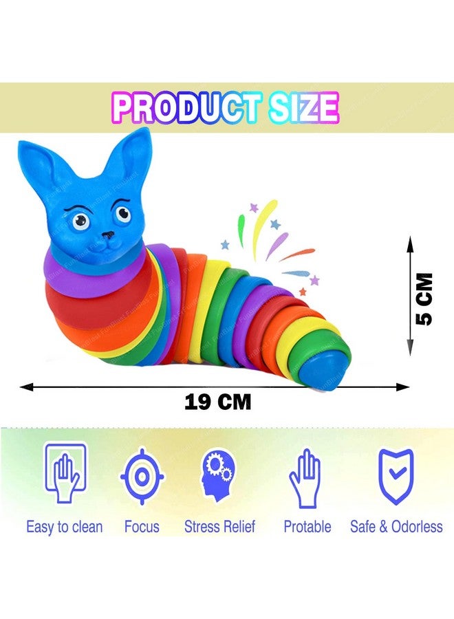 فنبلاست ألعاب فن بلاست سلج - ألعاب سلج صغيرة، ألعاب أطفال، ألعاب حسية للأطفال، لعبة تُصدر أصوات نقر، لعبة بمفاصل مرنة قابلة للتمدد للقلق والتوحد (قطعة واحدة) - Image 3