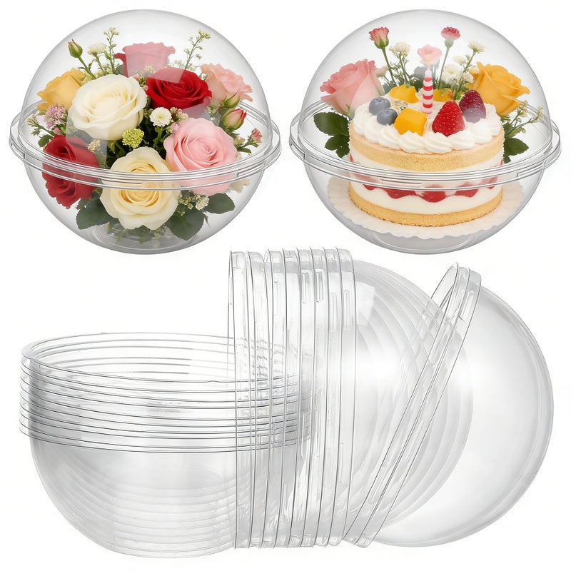 Cabilock Clear Plastic Fillable Ornaments 350ml Cupcake Box 10pcs Mousse Cake Muffin Carrier Acrylic DIY Mother's Day Party Christmas Tree Decorations Dessert Packaging Holder Bakery Food Container - Image 1