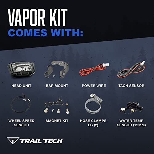 Trail Tech 752-121 Vapor Digital Speedometer Tachometer Gauge Kit, 1986-2016 Kawasaki Honda KFX TRX 250 450 700 - Image 4