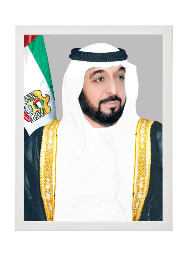 Boomah Accessories 4-Piece Official Portrait Of HH Shaikh Khalifa Al Nahyan HH Shaikh Zayed Al Nahyan HH Sheikh Mohamed Bin Zayed And HH Sheikh Mohammed Bin Rashid Al Maktoum Poster with Frame 30x40cm - Image 2