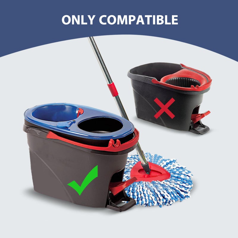 Nuorest Spin Mop Replacement Set, Includes 2 Mop Head Replacement, 1 Mop Handle (30-58in Adjustable 4-Section Pole), 1 Spin Base - Image 2