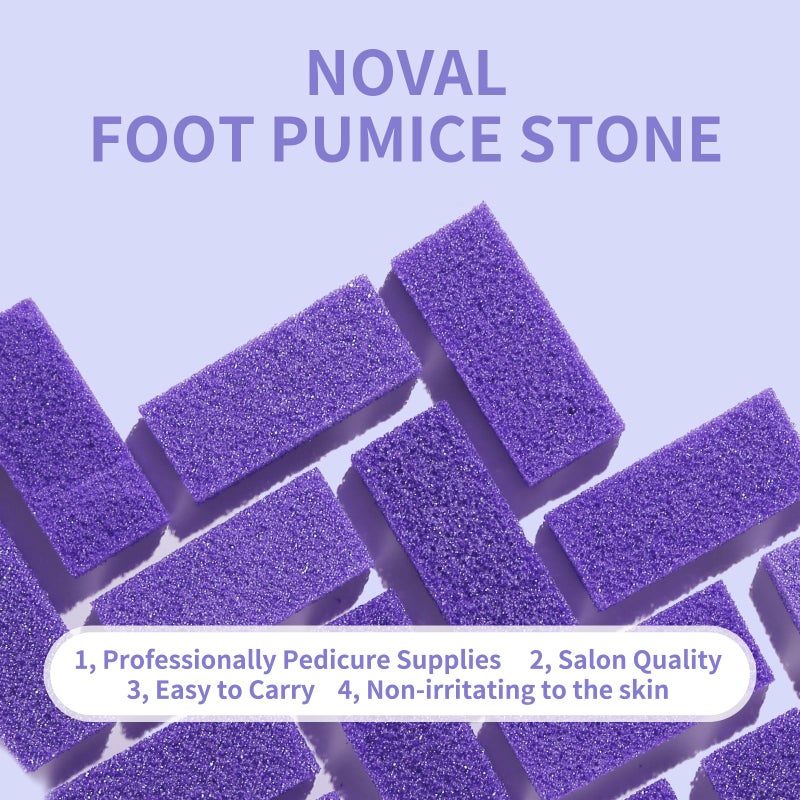 NOVAL Pumice Stone for Feet Scrubber Dead Skin Disposable Foot Pumice Foot Callus Remover Pedicure Tools Purple Pumice Sponge Nail Salon Home Use,40 PCS - Image 2