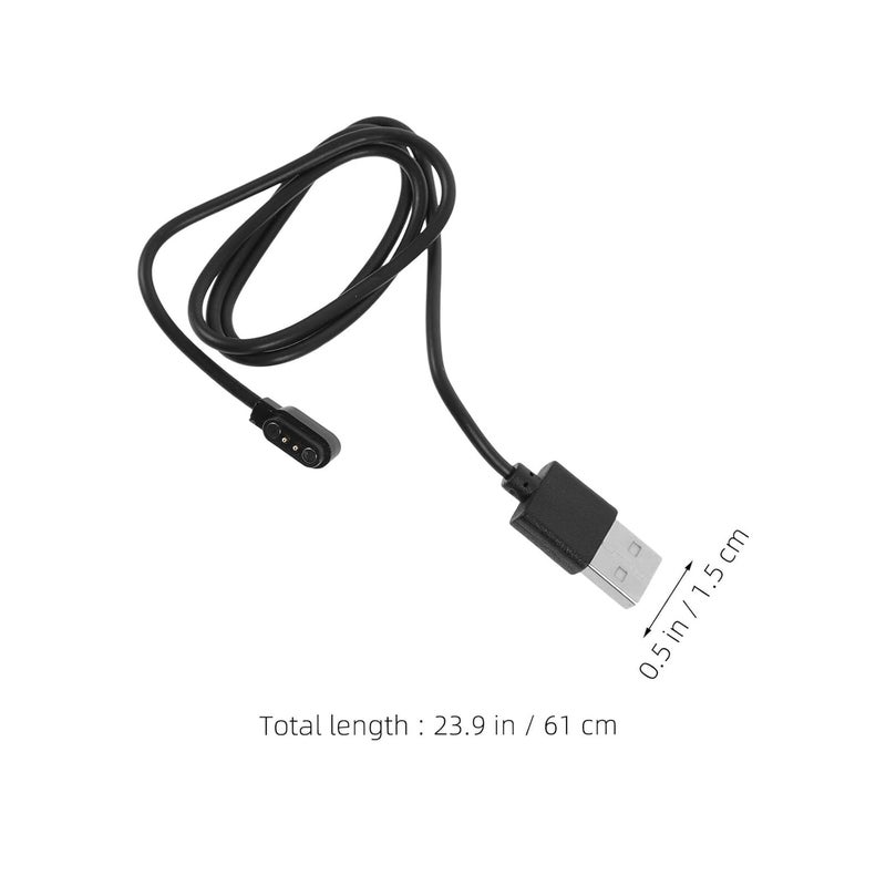 كوبيلي 10 قطع كابل شاحن ساعة ذكية مغناطيسي عالمي USB سريع الشحن بنقطتين متوافق مع أجهزة تتبع اللياقة البدنية والساعات الذكية للسفر والاستخدام اليومي أسود 60 سم - Image 2