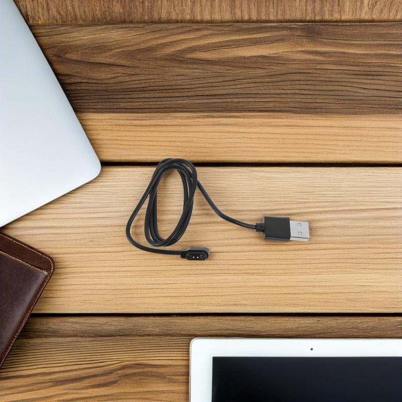 كوبيلي 10 قطع كابل شاحن ساعة ذكية مغناطيسي عالمي USB سريع الشحن بنقطتين متوافق مع أجهزة تتبع اللياقة البدنية والساعات الذكية للسفر والاستخدام اليومي أسود 60 سم - Image 5