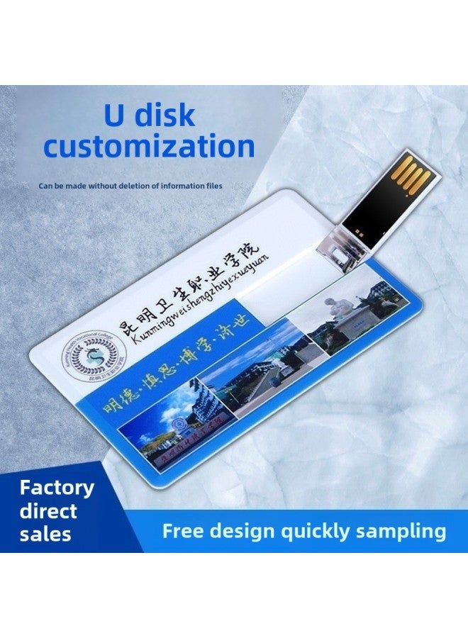 Card U Disk 32g Card Exhibition Enterprise Lettering Logo Business Card Card Wedding Creative Bidding Disk USB-Color:Metal Round Card Style-Capacity:128GB - Image 4