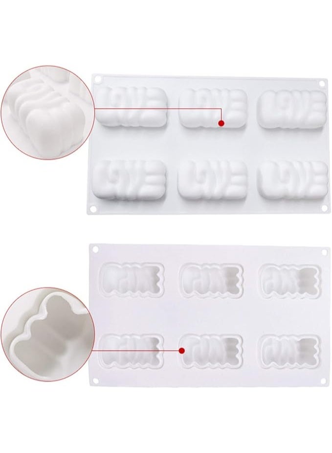 ISKYBOB 6 Cavity Love Letter Silicone Mousse Mold 3D Words Baking Pan Ice Cube Making Tray for DIY Dessert, Resin Casting, Valentine's Day  - Image 4