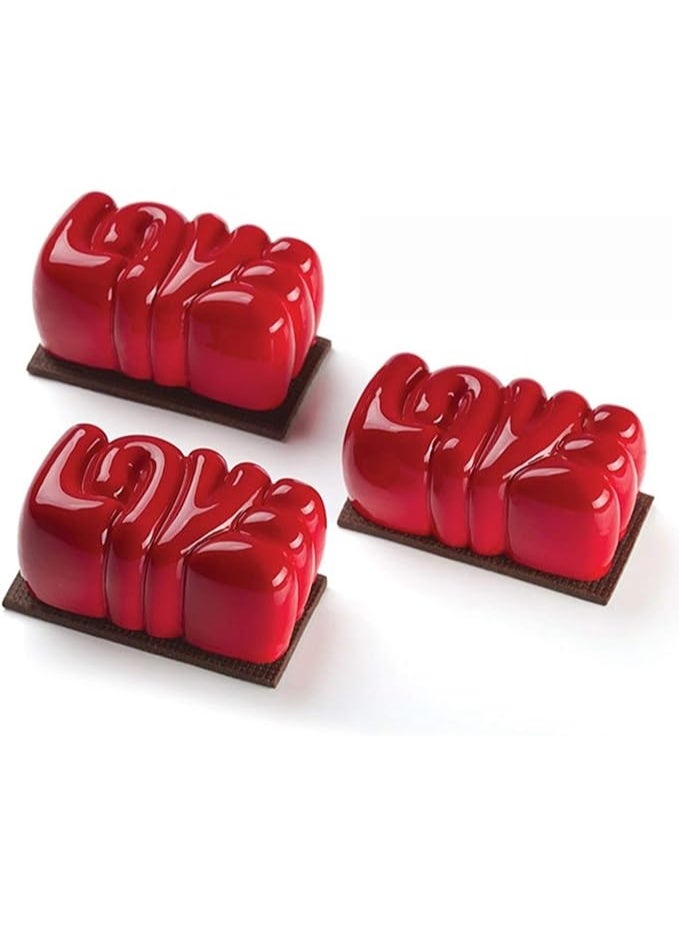 ISKYBOB 6 Cavity Love Letter Silicone Mousse Mold 3D Words Baking Pan Ice Cube Making Tray for DIY Dessert, Resin Casting, Valentine's Day  - Image 5