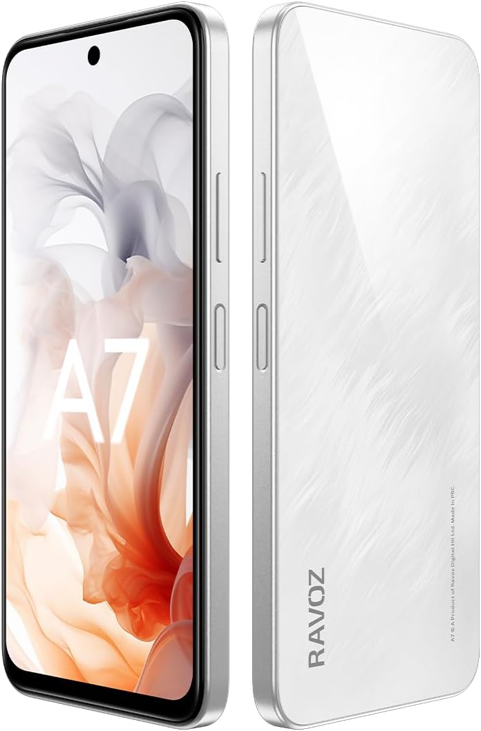 RAVOZ A7 Non Camera and Non GPS 12GB RAM (4GB + 8GB Expandable) 128GB ROM, 6.67"HD+ Display, Dual Sim, 5000 mAh Battery, 4G, NFC, Android 16 - Astral White - Image 2