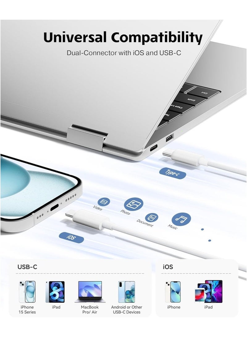 5 in 1 SD Card Reader with Lightning & USB-C, for iPhone & Android, Lightning/USB-C Dual Port, Supports SD/Micro SD/USB 3.0,Dash Cam Drone – Plug & Play, No Driver - Image 5