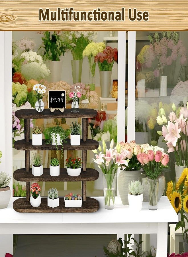 Mounting UP 4 Tier Wooden Cupcake Display Stand with Mini Signs, Rustic Tiered Display Stand, Food Risers for Buffet Table Dessert Display Stand for Home Decor Party Wedding Birthday,US - Image 4