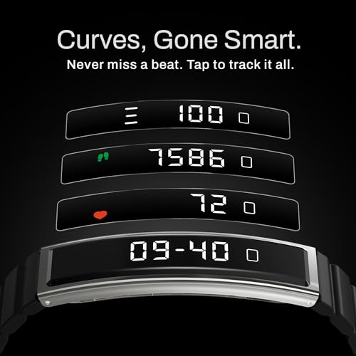 Pebble Newly Launched Arq Smart Bracelet – Digital Display | Heart Rate & SpO2 Monitoring | Sleep Tracker | Sports Modes | Magnetic Strap | Premium Build (Jet Black) - Image 3