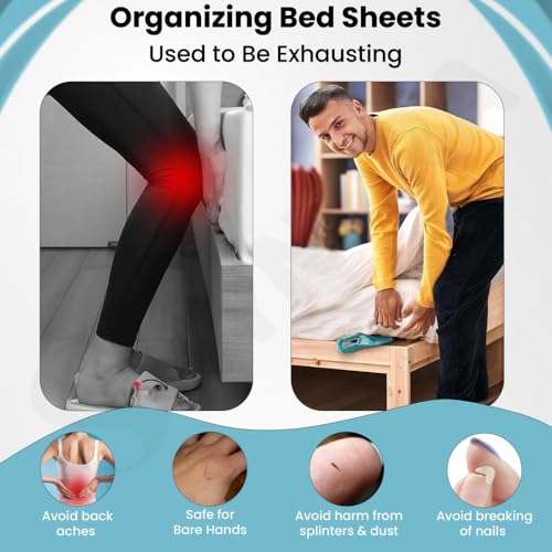 Shynora 2-Pcs ABS Plastic Bedsheet Tucker Tool for Easy Bed Making | Double Bed Mattress Lifter & Tucking Tool | Ergonomic Design for Elderly, Pregnant Women & Back Pain Relief | Pack of 2, Blue - Image 2