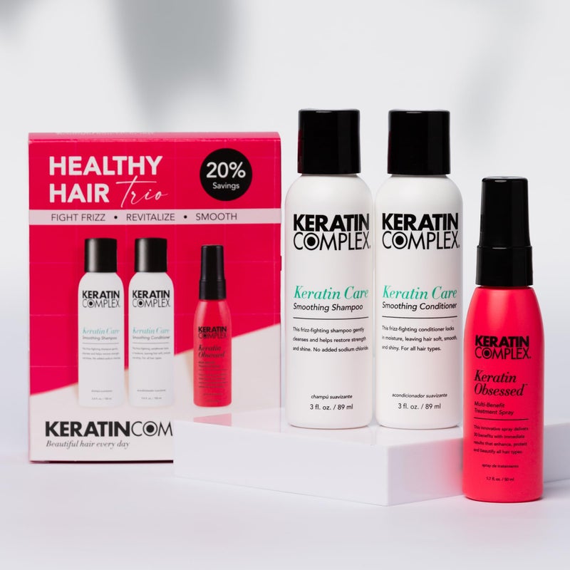 Keratin Complex - Healthy Hair Trio - Keratin Care Shampoo & Conditioner, 3.4 fl oz & Keratin Obsessed Multi-Benefit Treatment Spray, 1.7 fl oz - Image 2