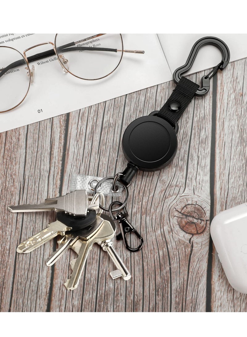 Zikra Heavy Duty Retractable ID Badge Holder Key Reel with Adjustable Breakaway Lanyard, Carabiner, Key Ring, Pen Holders, Lobster Clip, ID Badge Strap and 32” Retractable Cord (2 Pack) - Image 3