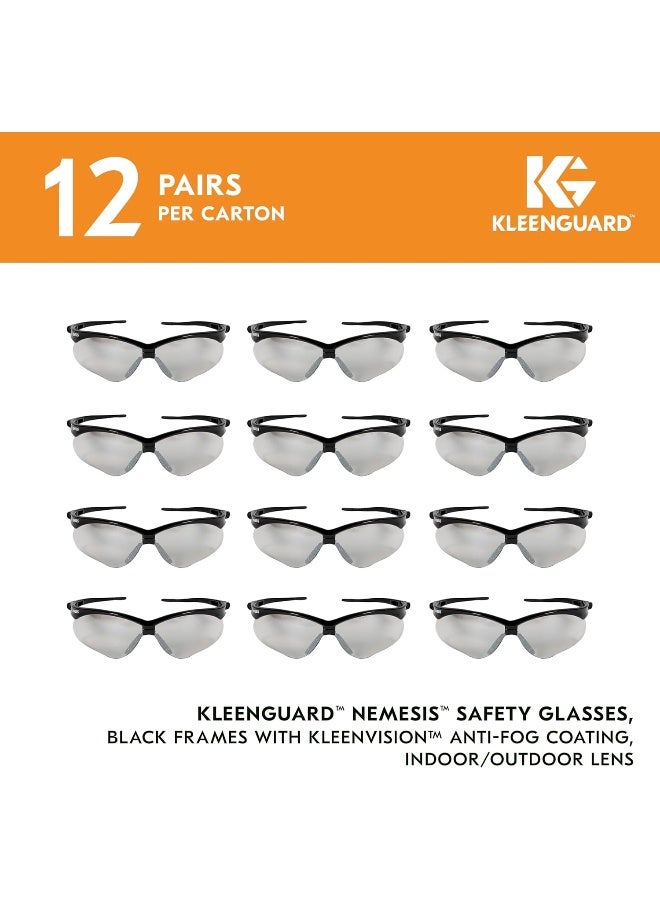 KLEENGUARD Jackson Safety V30 Nemesis Safety Glasses (25685), Indoor/Outdoor Lens with Black Frame, 12 Pairs/Case - Image 2