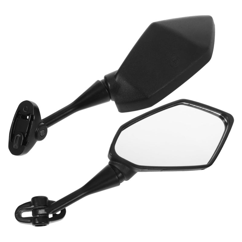 Universal Motorcycle Side Mirrors Easy Installation Black Enhanced Safety - Image 2