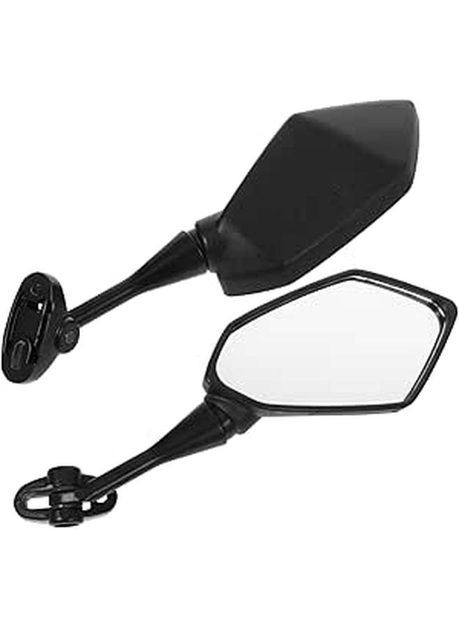 Universal Motorcycle Side Mirrors Easy Installation Black Enhanced Safety - Image 1