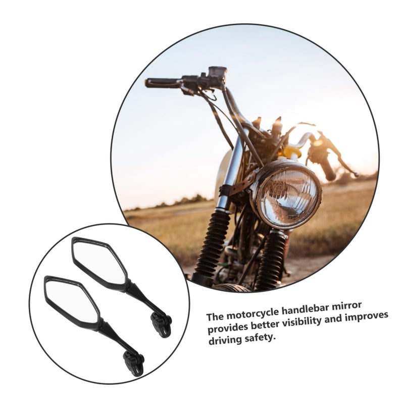 Universal Motorcycle Side Mirrors Easy Installation Black Enhanced Safety - Image 5