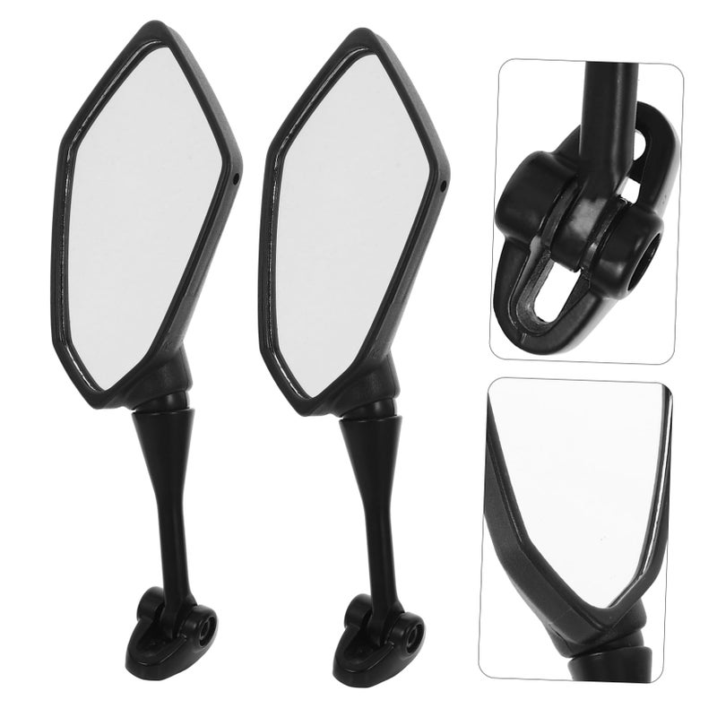 Universal Motorcycle Side Mirrors Easy Installation Black Enhanced Safety - Image 4