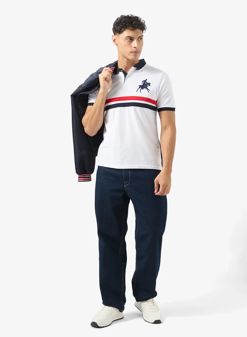 Seventy Five Chest Stripe Polo Shirt