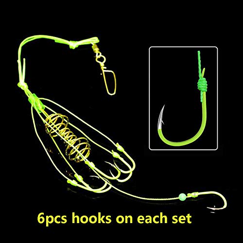 Dyxssm Carp Fishing Feeders Bait Fishing Hooks with Fishing Spring Carp Feeder (Pack of 4) (Green, 10#) - Image 3