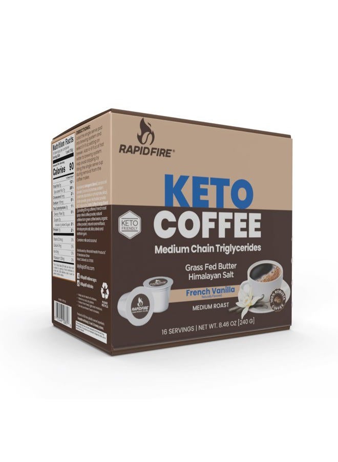 Rapid Fire Rapidfire French Vanilla Ketogenic High Performance Keto Coffee Pods, Supports Energy & Metabolism, Weight Management, Single Serve K Cup, Brown, 16 Count - Image 5