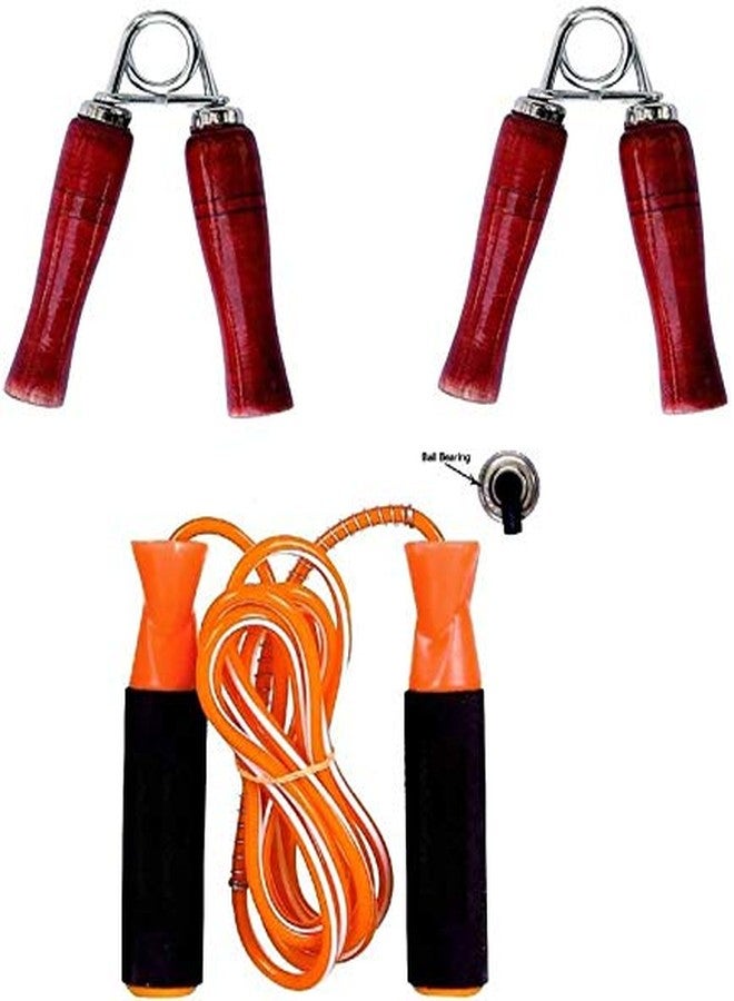ANTINA Wooden Hand Grip With Skipping Rope , Gym Accessories, Home Gym - Image 1