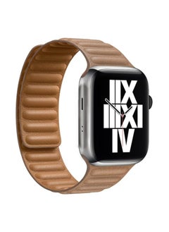 ten.tech TenTech Magnetic Genuine Leather Watch Band for Apple Watch Ultra/Ultra 2, Size 49mm 45mm 44mm 42, Adjustable Sport Band with Magnetic Closure for iWatch Series 9/8/7/6/5/4/3/2 /1/SE – brown  - Image 1