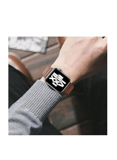 ten.tech TenTech Magnetic Genuine Leather Watch Band for Apple Watch Ultra/Ultra 2, Size 49mm 45mm 44mm 42, Adjustable Sport Band with Magnetic Closure for iWatch Series 9/8/7/6/5/4/3/2 /1/SE – brown  - Image 5