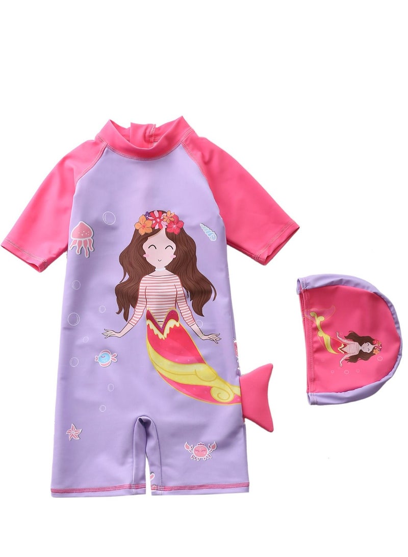 Y&D 2 piece children's swimsuit girl baby one piece surfing suit baby swimming pool girl swimsuit 90-100 cm - Image 1
